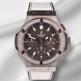 Hublot 44mm Big Bang Evolution Earl Grey Leather Strap Watch 301.ST5020GR.1104